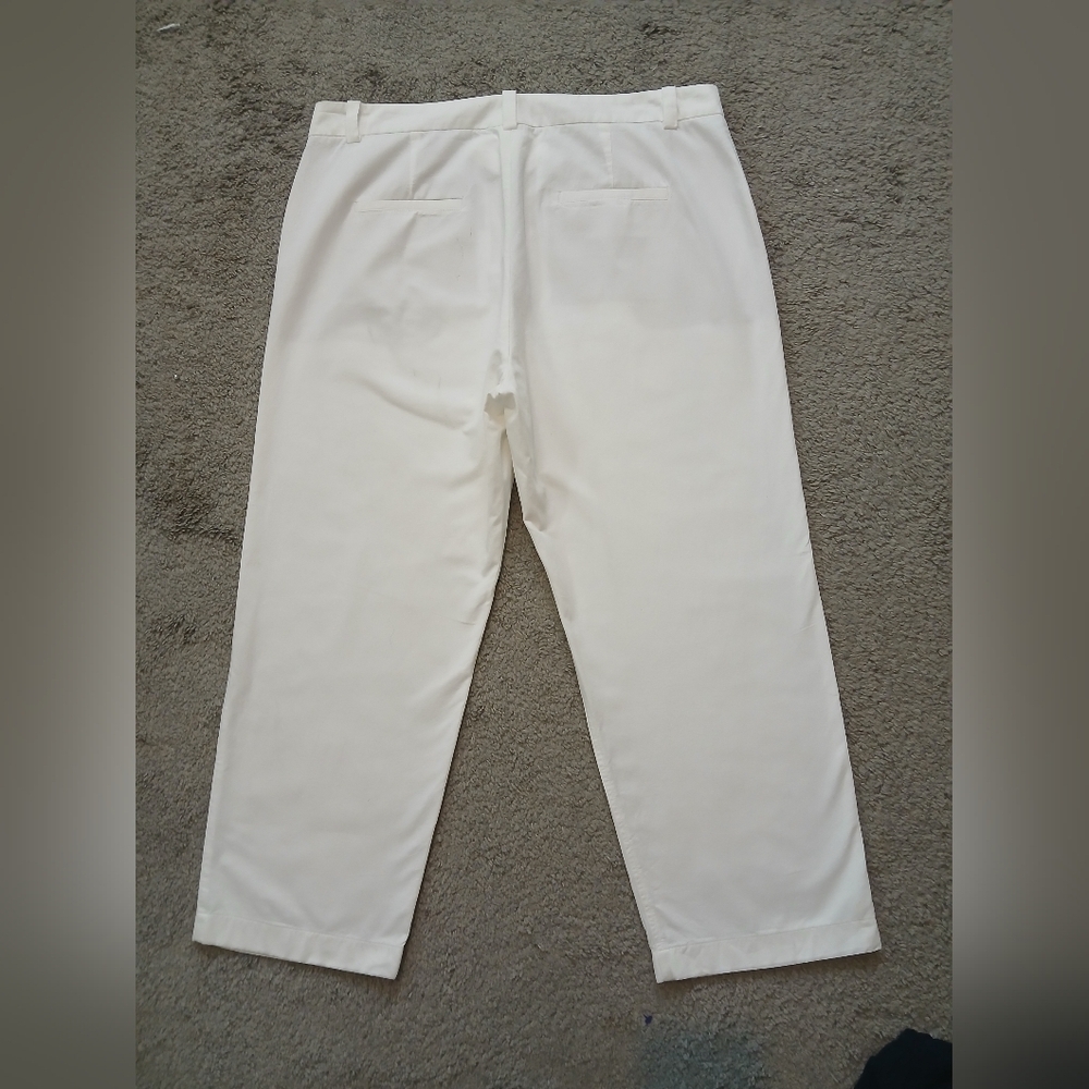Vince Crisp White 100% Cotton Straight Leg Mid Rise Chino Pants Size 16 - Picture 4 of 10